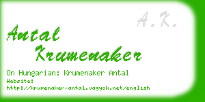 antal krumenaker business card